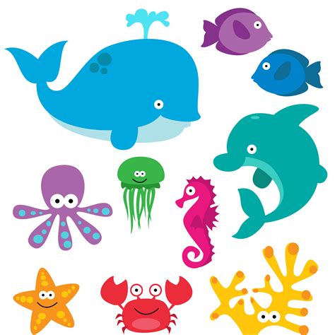 Printable Sea Creatures Clipart